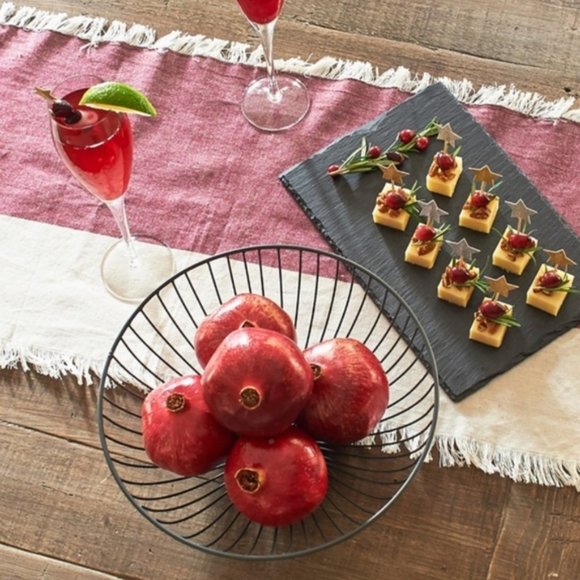 Pehr Designs Burgundy Wine & Cream Tablerunner - Picture 3 of 7